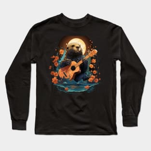 Beaver Playing Guitar Long Sleeve T-Shirt